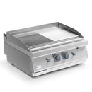 Virtus & Mastro Gas-Grillplatte, Tischmodell, 1/2 glatte und 1/2 gerillte Platte