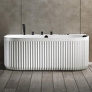 Mazur MUE-A005W Freistehende, wandmontierte Whirlpool-Badewanne mit Hydromassage, 170 x 80 x 63 cm