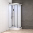Mazur MUE-AC1290L WEISS Duschkabine mit Hydromassage und Dampfsauna 120 x 90 x 217 cm