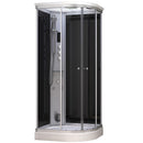 Mazur MUE-AC1290L SCHWARZE Duschkabine mit Hydromassage und Dampfsauna 120 x 90 x 217 cm