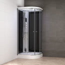 Mazur MUE-AC1290L SCHWARZE Duschkabine mit Hydromassage und Dampfsauna 120 x 90 x 217 cm
