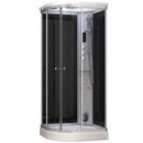 Mazur MUE-AC1080R SCHWARZE Duschkabine mit Hydromassage und Dampfsauna 100 x 80 x 217 cm