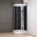 Mazur MUE-AC1080R SCHWARZE Duschkabine mit Hydromassage und Dampfsauna 100 x 80 x 217 cm