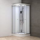 Mazur MUE-AF1111 WEISS Duschkabine mit Hydromassage und Dampfsauna 110 x 110 x 217 cm