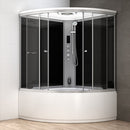 Mazur MUE-AF1515 Schwarze Duschkabine mit Badewanne und Hydromassage 150 x 150 x 224 cm