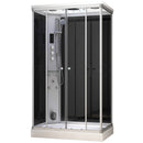 Mazur MUE-AR1280-1L Schwarze Duschkabine mit Hydromassage und Dampfsauna 120 x 80 x 217 cm