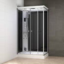 Mazur MUE-AR1280-1L Schwarze Duschkabine mit Hydromassage und Dampfsauna 120 x 80 x 217 cm