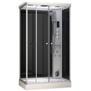 Mazur MUE-AR1280-1R SCHWARZE Duschkabine mit Hydromassage und Dampfsauna 120 x 80 x 217 cm