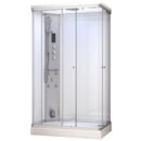Mazur MUE-AR1280-2L WEISS Duschkabine mit Hydromassage und Dampfsauna 120 x 80 x 217 cm