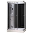 Mazur MUE-AR1280-2L SCHWARZE Duschkabine mit Hydromassage und Dampfsauna 120 x 80 x 217 cm