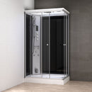 Mazur MUE-AR1280-2L SCHWARZE Duschkabine mit Hydromassage und Dampfsauna 120 x 80 x 217 cm