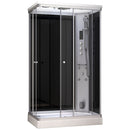 Mazur MUE-AR1280-2R Schwarze Duschkabine mit Hydromassage und Dampfsauna 120 x 80 x 217 cm