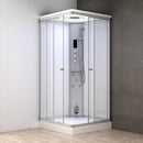 Mazur MUE-AS1010 WEISS Duschkabine mit Hydromassage und Dampfsauna 100 x 100 x 217 cm