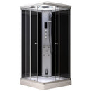 Mazur MUE-AS9090 Schwarze Duschkabine mit Hydromassage und Dampfsauna 90 x 90 x 217 cm