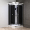 Mazur MUE-AS1010 SCHWARZE Duschkabine mit Hydromassage und Dampfsauna 100 x 100 x 217 cm