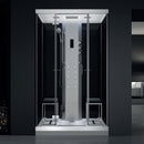 Mazur MUE-H1400-23 SCHWARZE Duschkabine mit Hydromassage und Dampfsauna 140 x 100 x 217 cm