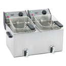 Stalgast ROLLER GRILL Deep Fryer with two basins, with drain tap, 2 x 8 liters