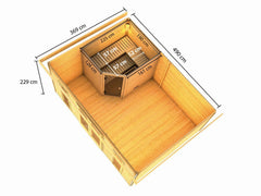 Karibu Saunahaus Mainburg 4 Set B naturbelassen, inkl. 9 kW Ofen ext. Steuerung HUUM – Vorschau 2