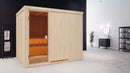 Karibu Innensauna "Sauna Hannah 5" 5 Personen 9 kW Bio-Kombi Ofen + Steuergerät HUUM WIFI