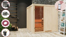 Karibu Innensauna "Sauna Hannah 3" 5 Personen 9 kW Bio-Kombi Ofen + Steuergerät HUUM WIFI
