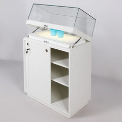 Form Department PODIUM.X32 – Hohe Sockelvitrine mit Leuchtboden und Klapp-Öffnung – Vorschau 2
