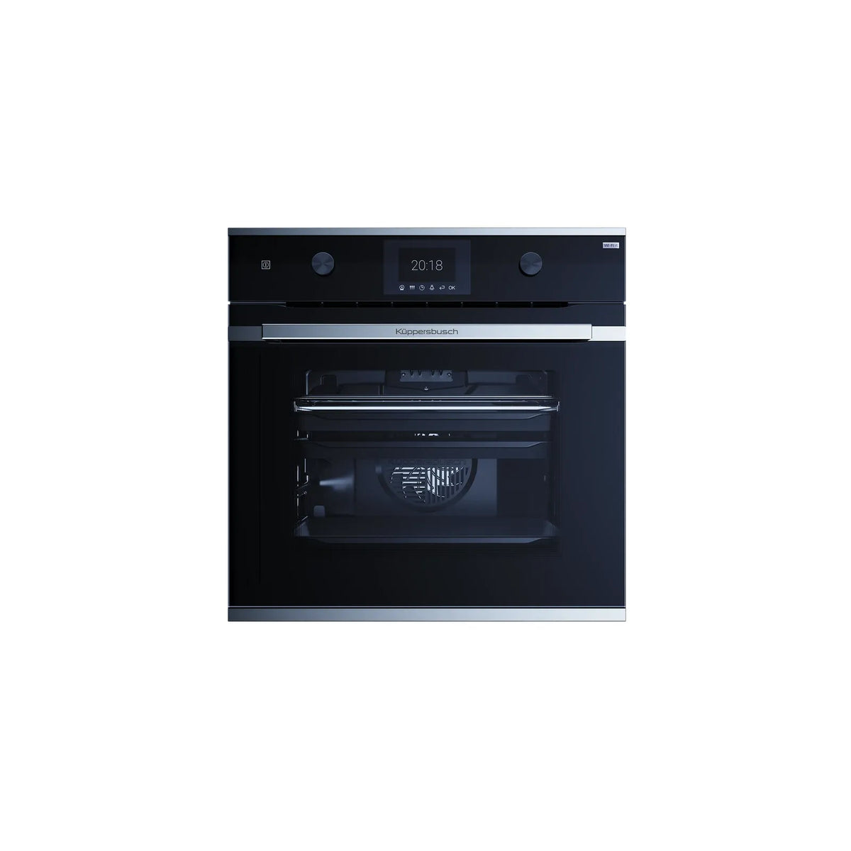 Kueppersbusch Pyrolyse-BO, Schwarz, Glasblende, ohne Designkit, TFT-Display, Drehknebel, 10 Fkt., 2 TAZ, K-Connect, AirFry-Kit