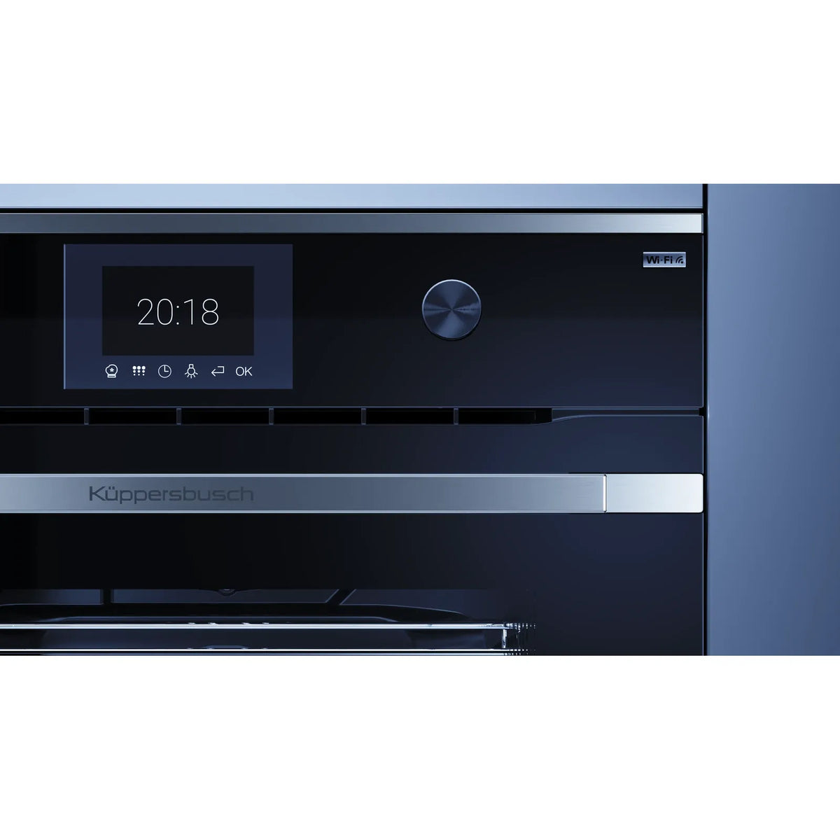Kueppersbusch Pyrolyse-BO, Schwarz, Glasblende, ohne Designkit, TFT-Display, Drehknebel, 10 Fkt., 2 TAZ, K-Connect, AirFry-Kit