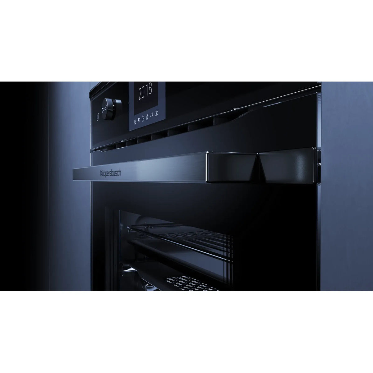 Kueppersbusch Pyrolyse-BO, Schwarz, Glasblende, ohne Designkit, TFT-Display, Drehknebel, 10 Fkt., 2 TAZ, K-Connect, AirFry-Kit