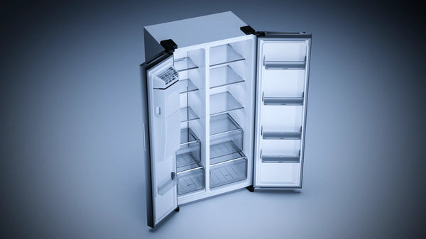 Kueppersbusch Stand-Kühl-Gefrier-Kombi, 91cm, 4-Türer, Edelstahl Look, NoFrost, Getränkedispensor, EEK E, 344+169 Liter
