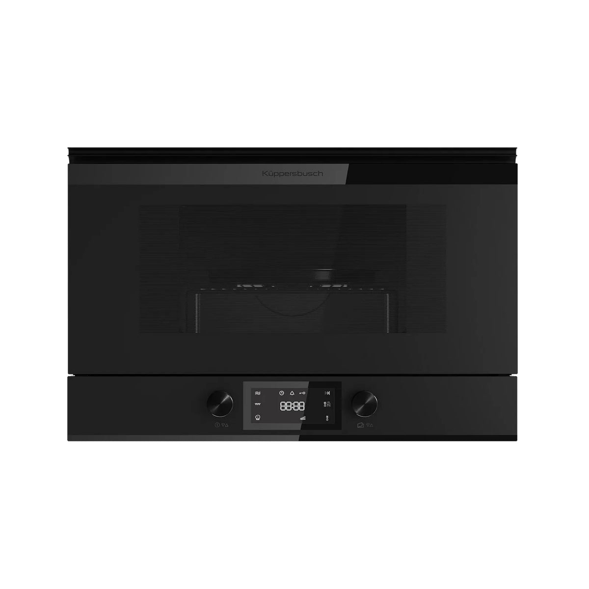 Kueppersbusch Mikrowelle m. Grill, 38er Nische, MattBlack, Grifflos, Drehknebel, 3 Fkt., Linksanschlag