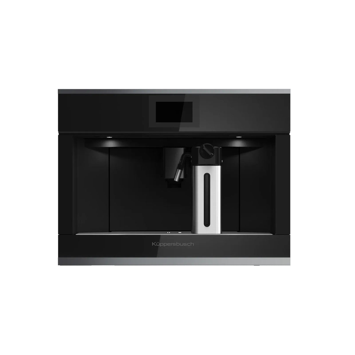 Kueppersbusch Compact-Kaffeevollautomat, Schwarz, ohne Designkit, Glasblende, TFT Touch Display, Milch-Fkt., Wassertank