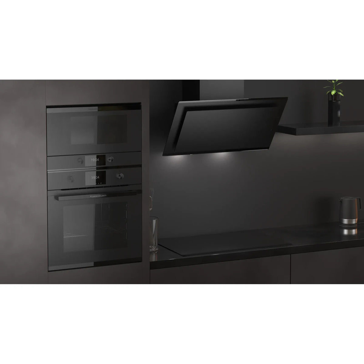 Kueppersbusch Dunsthaube, Kopffreiheit, 80cm, MattBlack, Touchcontrol, EEK A+, 726m3/h, FreshAir, Randabsaugung, LED