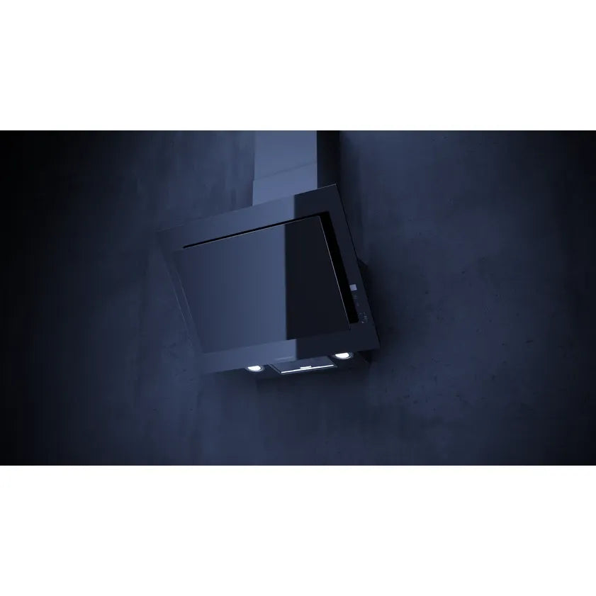 Kueppersbusch extractor hood, headroom, 60cm, black, touch control, energy efficiency class A+, internal extraction rate 698m³/h, perimeter extraction, LED