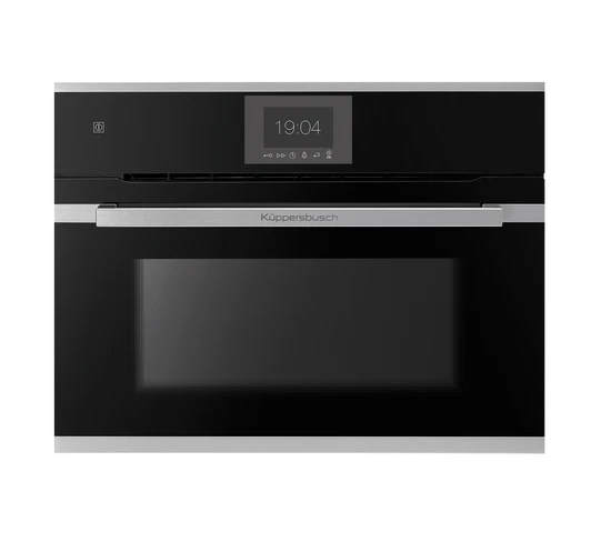 Kueppersbusch Compact-Mikrowellen-BO, Schwarz, Glasblende, ohne Designkit, TFT-Display, Touchcontrol, 16+8 Fkt.