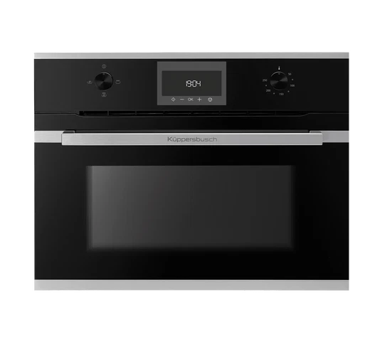 Kueppersbusch Compact-Mikrowelle m. Grill, Schwarz, Glasblende, ohne Designkit, Drehknebel, 3 Fkt.