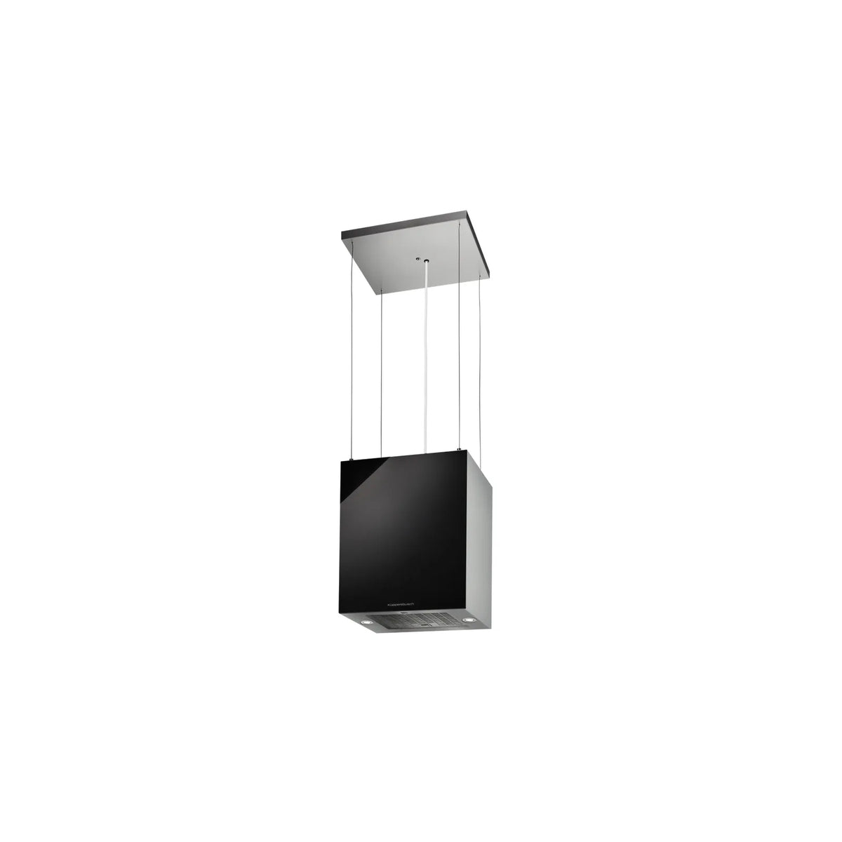 Kueppersbusch Inselhaube, 35cm, Scharze Glaspaneele, Fernbedienung, EEK A, 771m3/h, LED, Drahtseilaufhängung