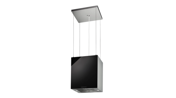 Kueppersbusch Inselhaube, 35cm, Scharze Glaspaneele, Fernbedienung, EEK A, 771m3/h, LED, Drahtseilaufhängung