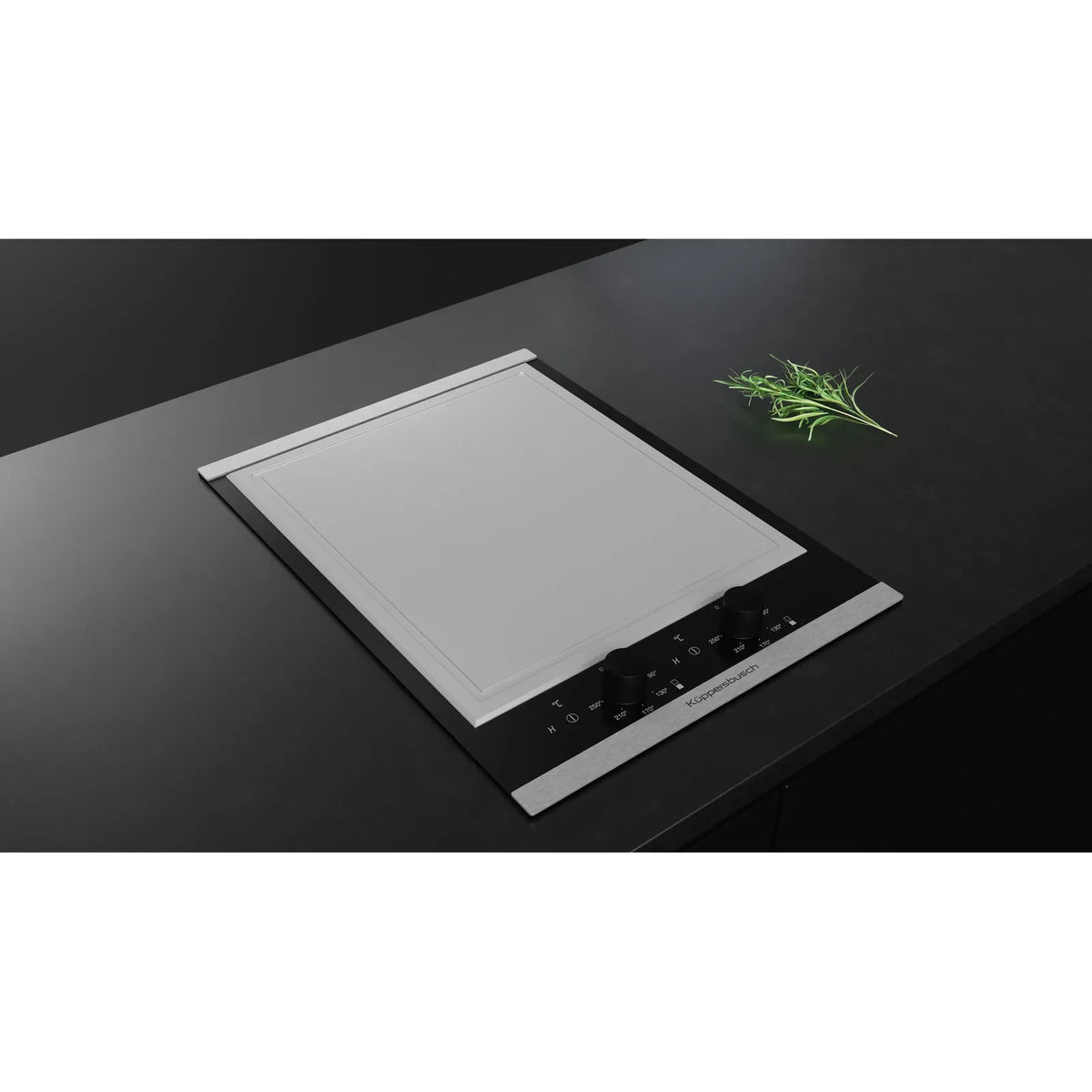 Kueppersbusch VarioLine cooktop, 38 cm, 2 Teppan Yaki grill zones, knobControl, frameless/ED profiles