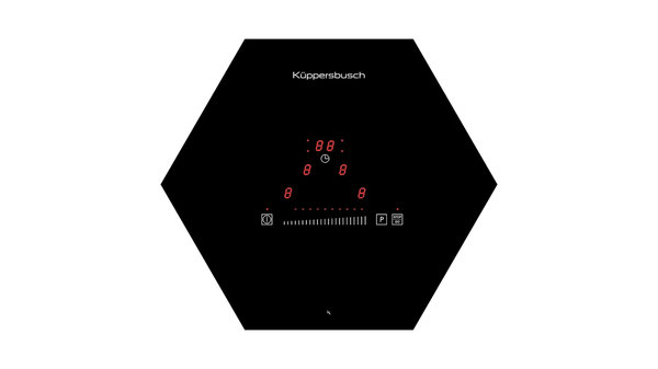 Kueppersbusch Waben-Kochfeldset, 4 Induktionskochzonen, 1 Schaltwabe, glideControl, waagerecht, Rahmenlos