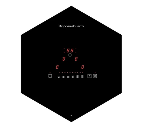 Kueppersbusch Waben-Kochfeldset, 4 Induktionskochzonen, 1 Schaltwabe, glideControl, senkrecht, Rahmenlos