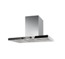 Kueppersbusch Wandhaube, 90cm, Edelstahl, Frontpaneel Schwarz, knobcontrol, EEK A, 740m3/h, LED