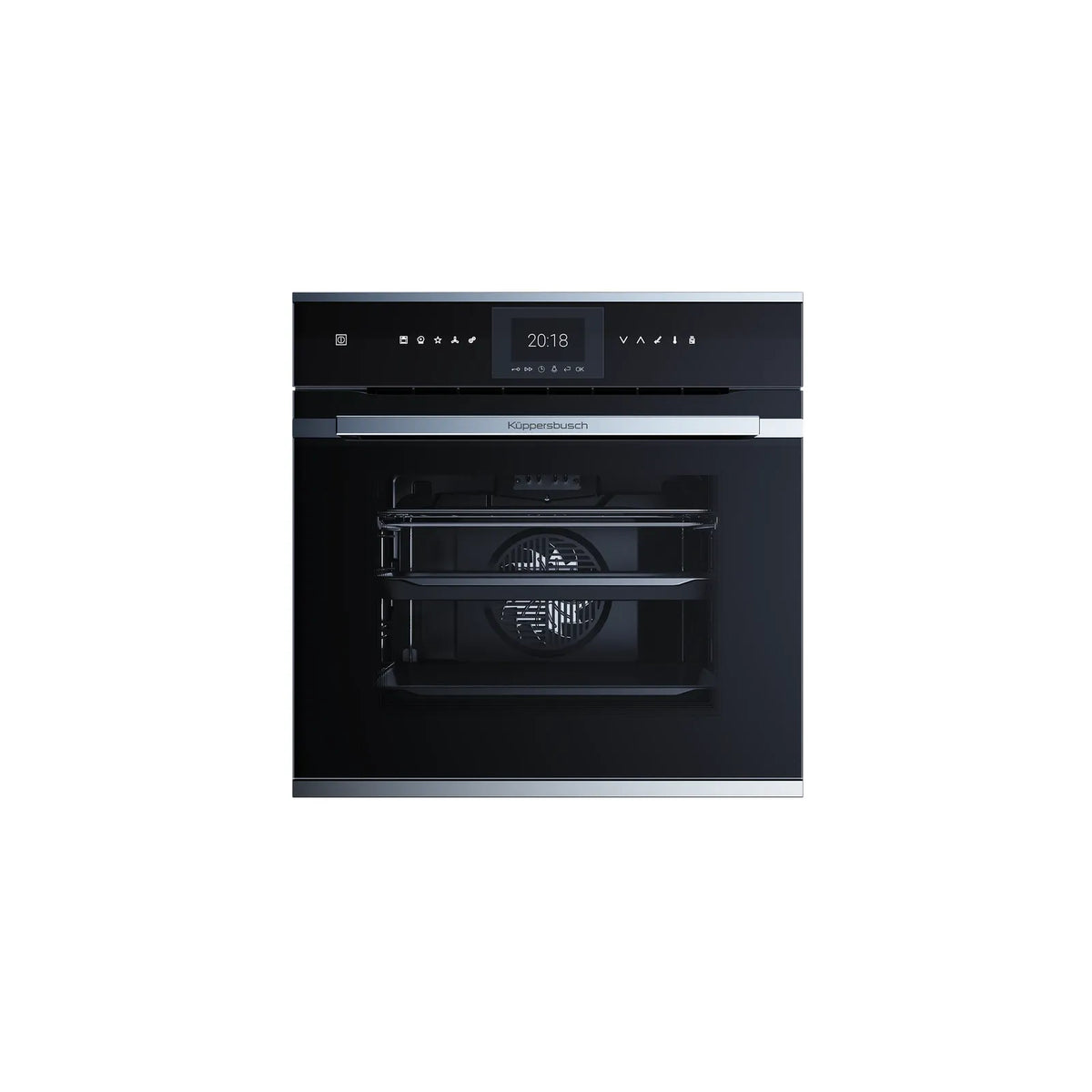 Kueppersbusch Backofen, Schwarz, Glasblende, ohne Designkit, TFT-Display, Touchcontrol, 14+8 Fkt., 1 TAZ