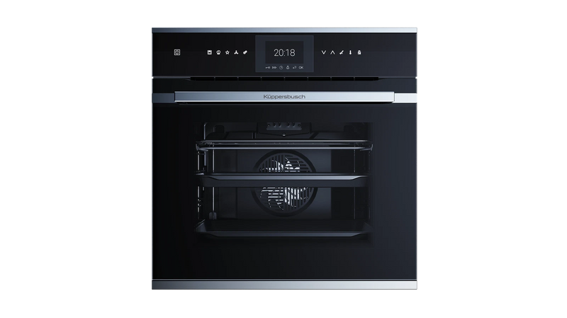 Kueppersbusch Backofen, Schwarz, Glasblende, ohne Designkit, TFT-Display, Touchcontrol, 14+8 Fkt., 1 TAZ