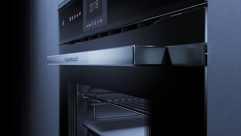 Kueppersbusch Backofen, Schwarz, Glasblende, ohne Designkit, TFT-Display, Touchcontrol, 14+8 Fkt., 1 TAZ