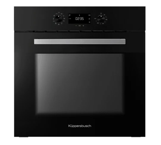 Kueppersbusch Backofen, Schwarz, Glasblende, Griff Edelstahl, Drehknebel, 8+1 Fkt.