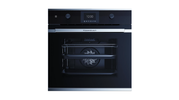 Kueppersbusch Backofen, Schwarz, Glasblende, ohne Designkit, TFT-Display, Drehknebel, 10 Fkt.
