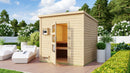 Karibu Gartensauna "Saunahaus Pepe 4" 5 Personen Natur ohne Ofen