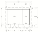 Fjordholz Gartenhaus Modell Jacob 44 A mit Abstellraum
