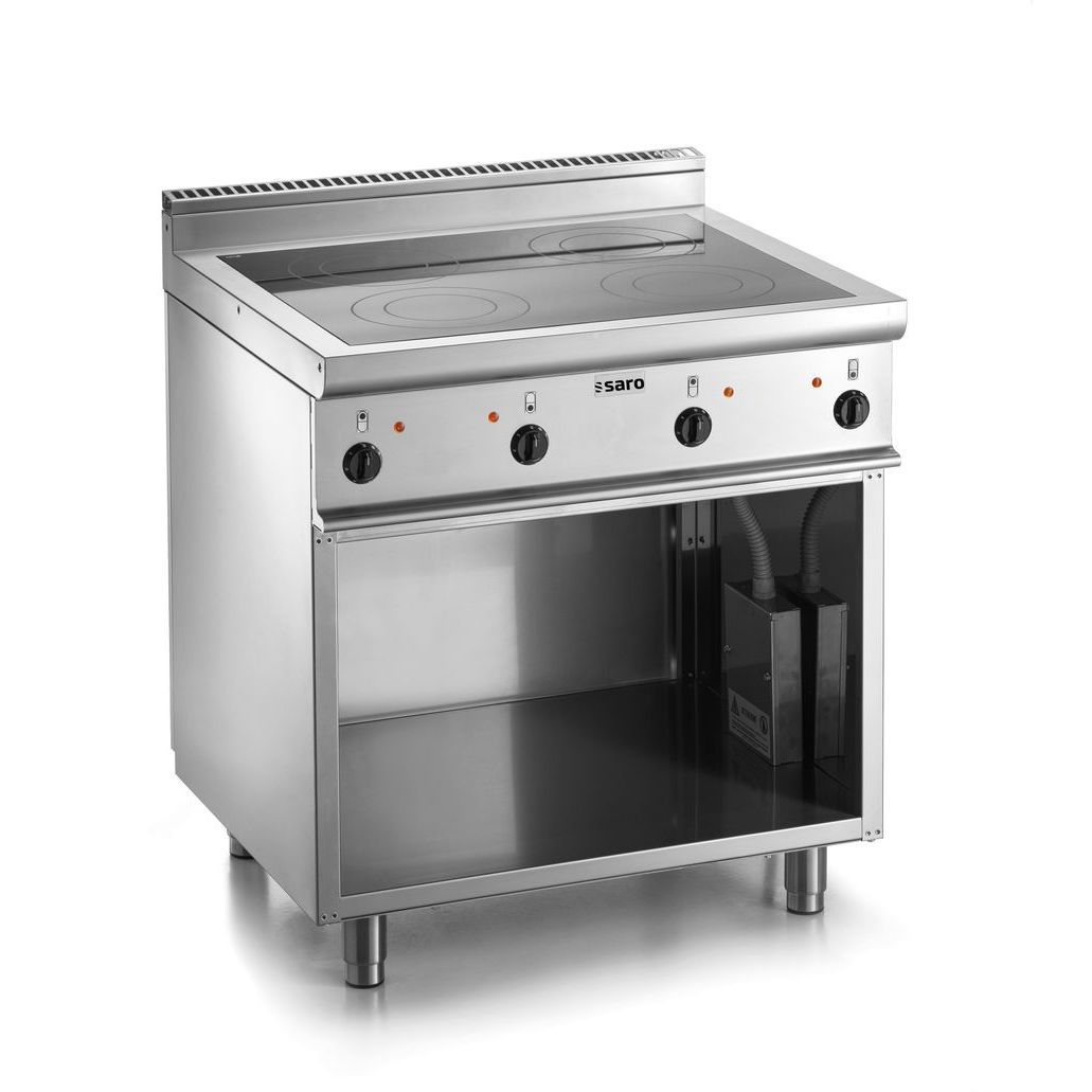 Piastra in vetroceramica SARO con sottobase aperta, modello E7/CVE4BA