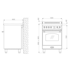 LOFRA - DOLCEVITA INDUCTION - SINGLE OVEN 60cm - RS 66 MFT/ 4I - Stainless Steel Brass Finish  – Vorschau 2